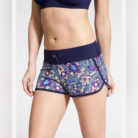 Athleta Womens Baja Kata Short Powerful Blue Size Medium - Picture 1 of 6
